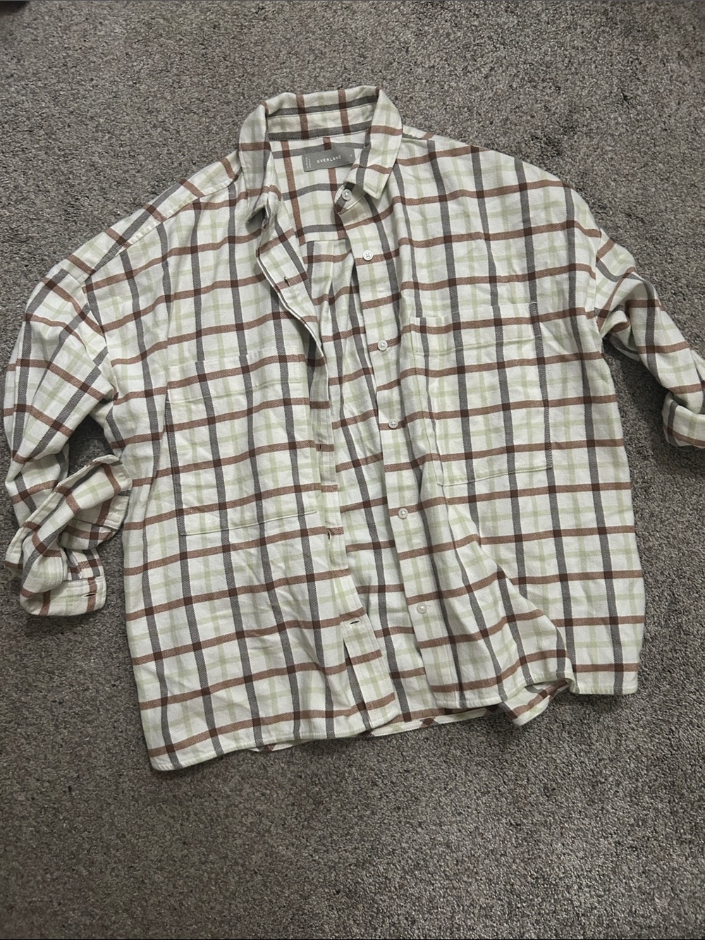 Women’s Cream Plaid Button-Up Shirt by Everlane
